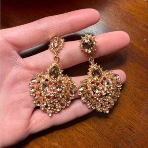 Vintage Rose Gold Chandelier Earrings